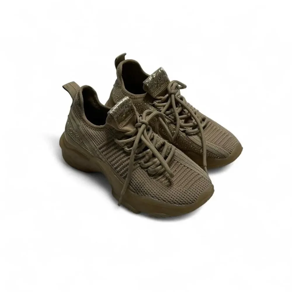 Steve Madden Maxima Rhinestone Y2K chunky Sneakers super cute shoes color size 4